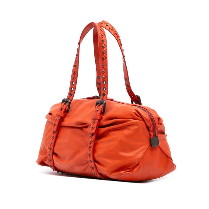 Bottega Veneta Soft Leather Duffle Bag Orange Leather Good condition - Back View