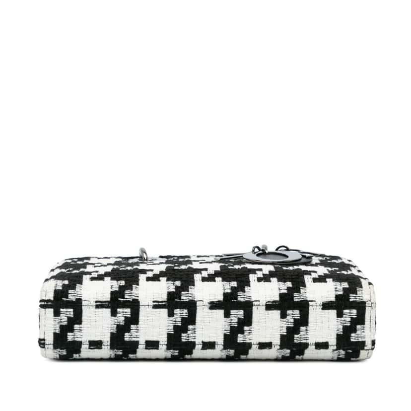 Dior Medium Canvas Macro Houndstooth Lady D Joy Black Canvas Good condition - Inside View