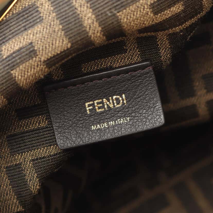 Fendi Medium Nappa Fendi First Shoulder Bag Brown Leather Good condition - Model View