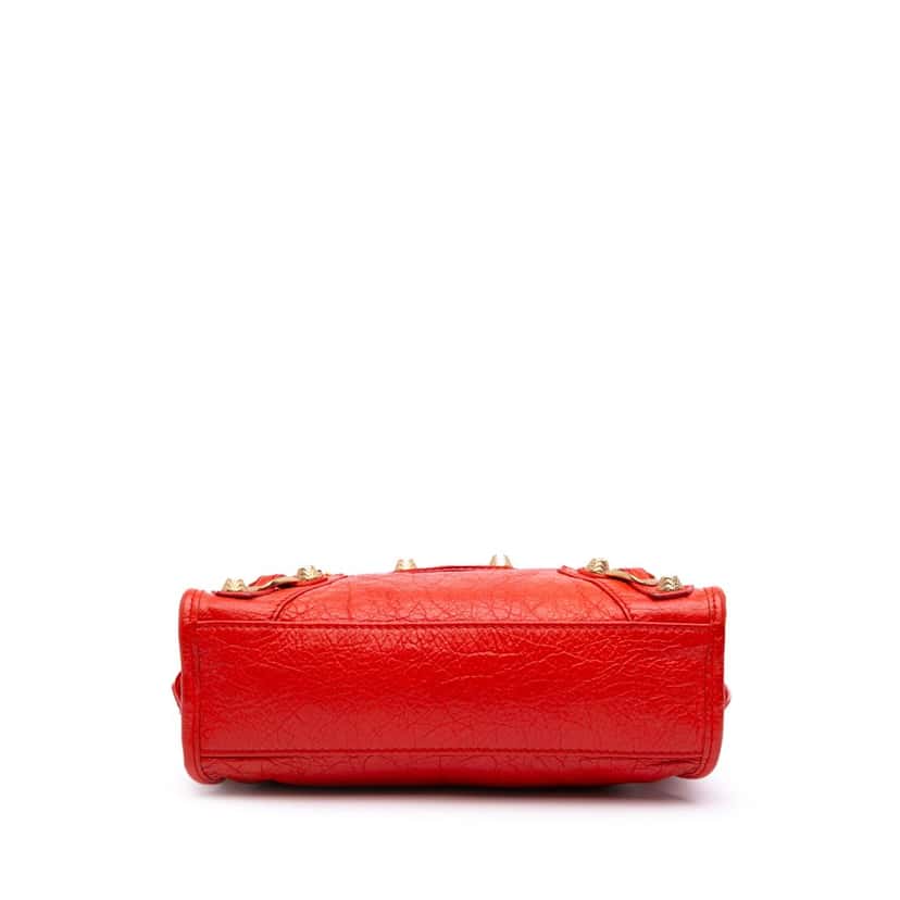 Balenciaga Mini Lambskin Motocross City Giant 21 Satchel Red Leather Fair condition - Inside View