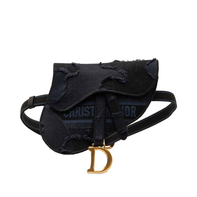 Dior Camouflage Saddle Belt Bag Blue Canvas Good condition - Front View
