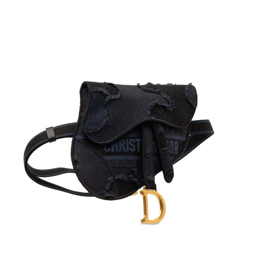 Dior Camouflage Saddle Belt Bag Blue Canvas Good condition - Back View