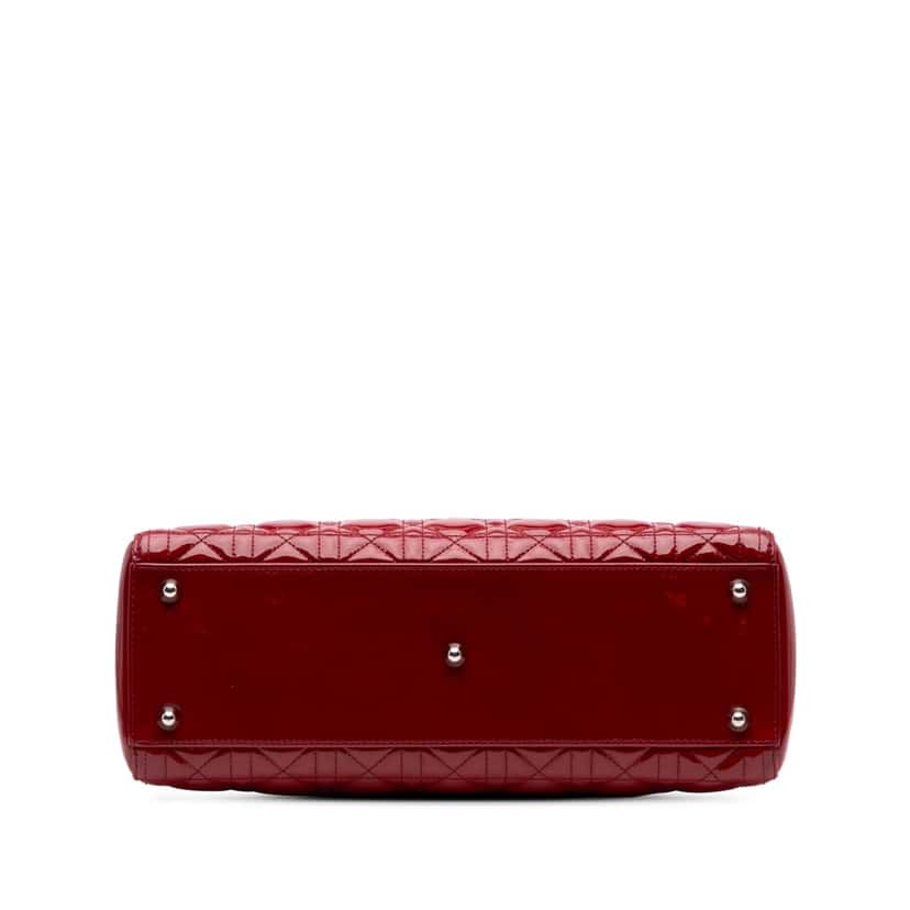 Dior Large Patent Cannage Lady Dior Red Leather Good condition - Inside View
