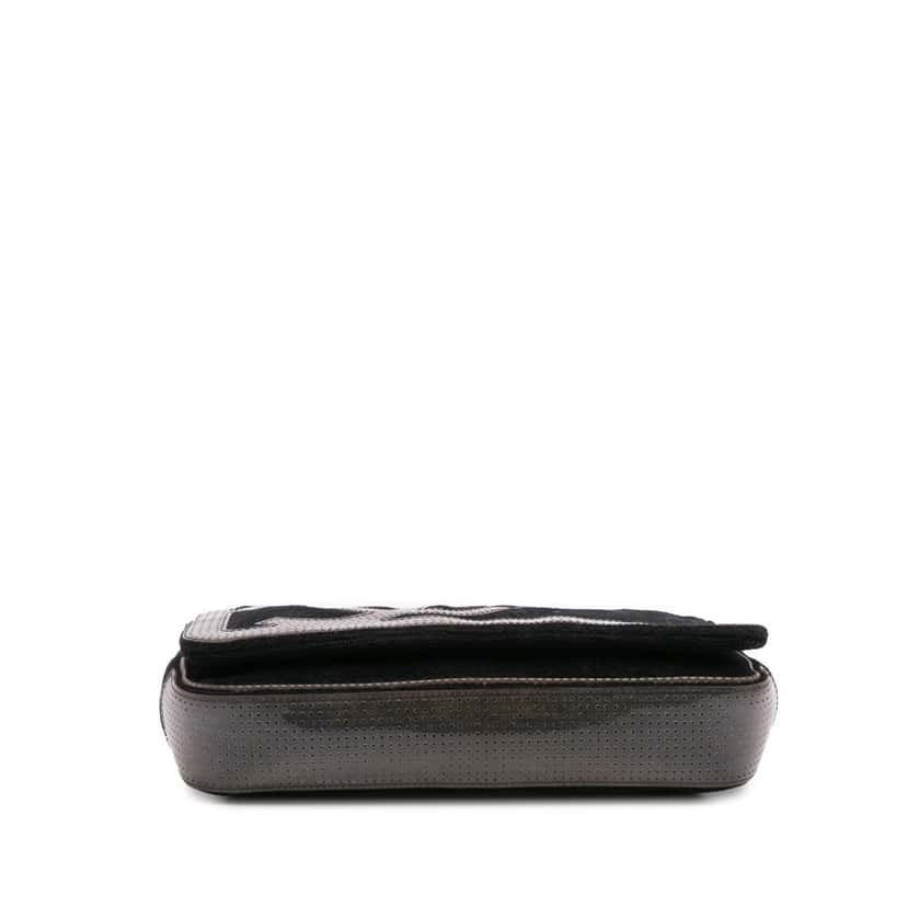 Chanel Terry Cloth CC Sport Line Shoulder Bag Black Cotton Good condition - Inside View
