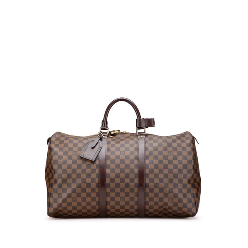 Louis Vuitton Damier Ebene Keepall 50 Brown Canvas Good condition - Front View