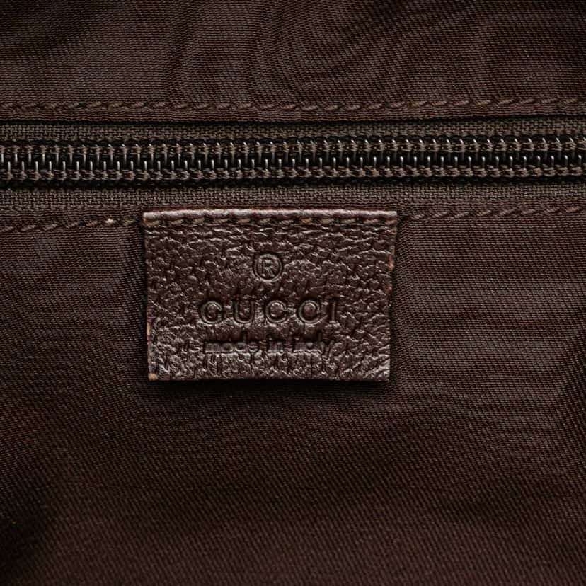 Gucci Medium GG Canvas Web Half Moon Crossbody Brown Canvas Good condition - Box View