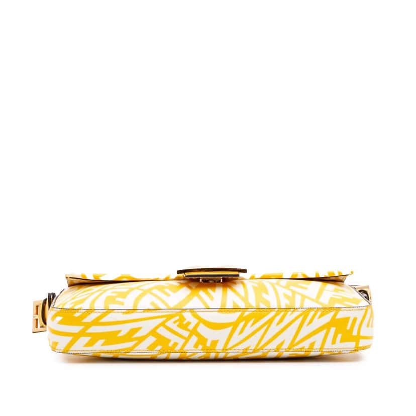 Fendi Sarah Coleman Zucca Coated Canvas 1997 Vertigo Baguette Yellow Canvas Good condition - Inside View