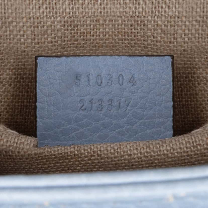 Gucci Small Dollar Calfskin Interlocking G Crossbody Blue Leather Good condition - Box View