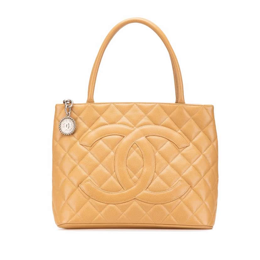 Chanel Caviar Medallion Tote Brown Leather Fair condition - Front View