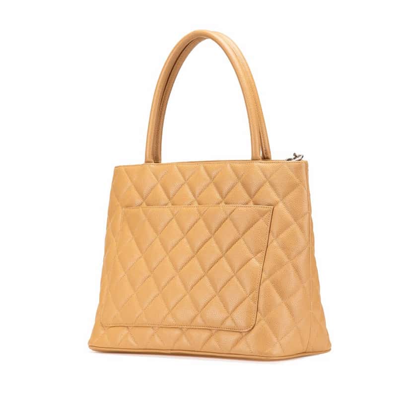 Chanel Caviar Medallion Tote Brown Leather Fair condition - Back View