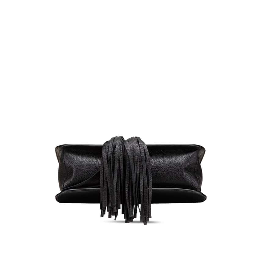 Gucci Medium Leather Bamboo Daily Crossbody Black Leather Good condition - Inside View