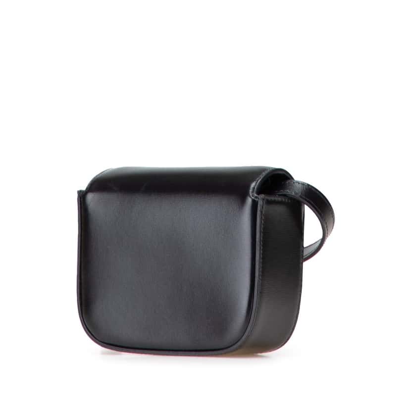 Celine Mini Shiny Calfskin Triomphe Crossbody Black Leather Good condition - Back View