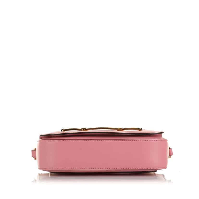 Prada Glace Calf Etiquette Crossbody Pink Leather Very good condition - Model View