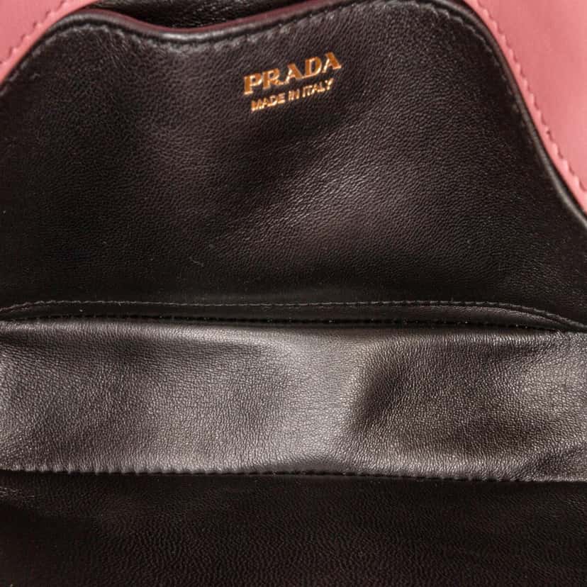 Prada Glace Calf Etiquette Crossbody Pink Leather Very good condition - Box View