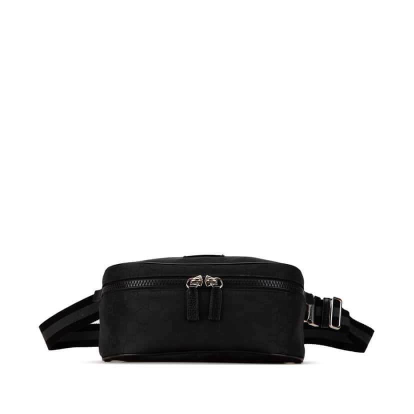 Gucci GG Nylon Web Belt Bag Black Good condition - Front View