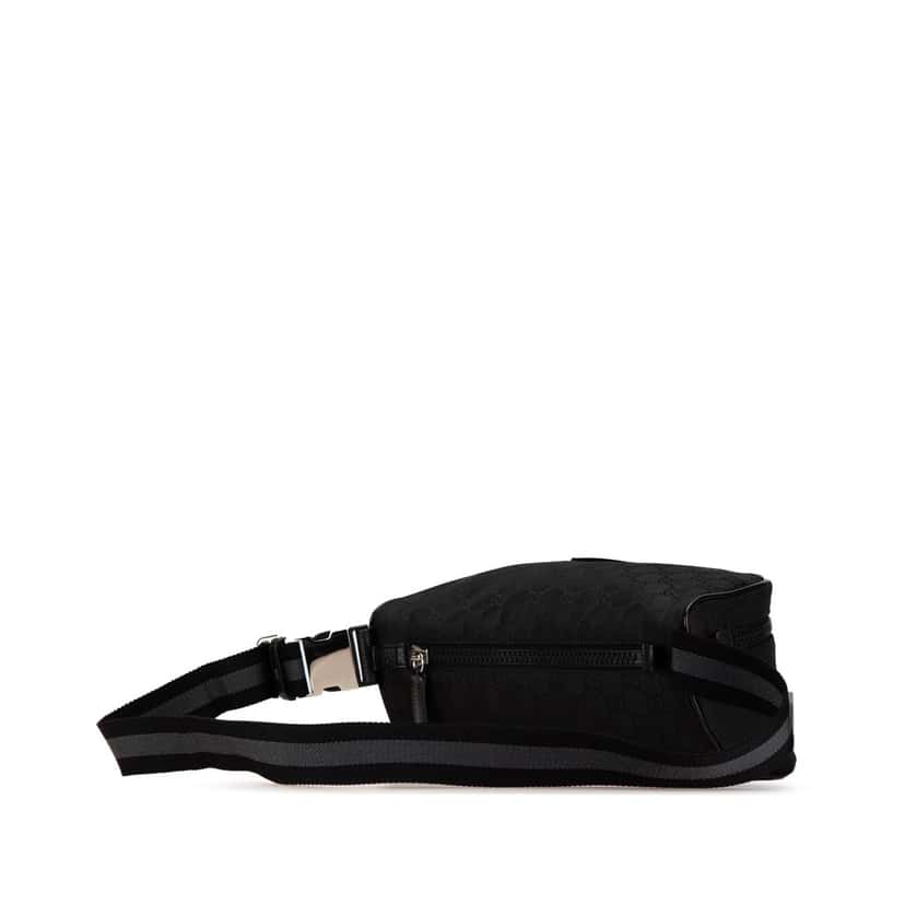 Gucci GG Nylon Web Belt Bag Black Good condition - Back View