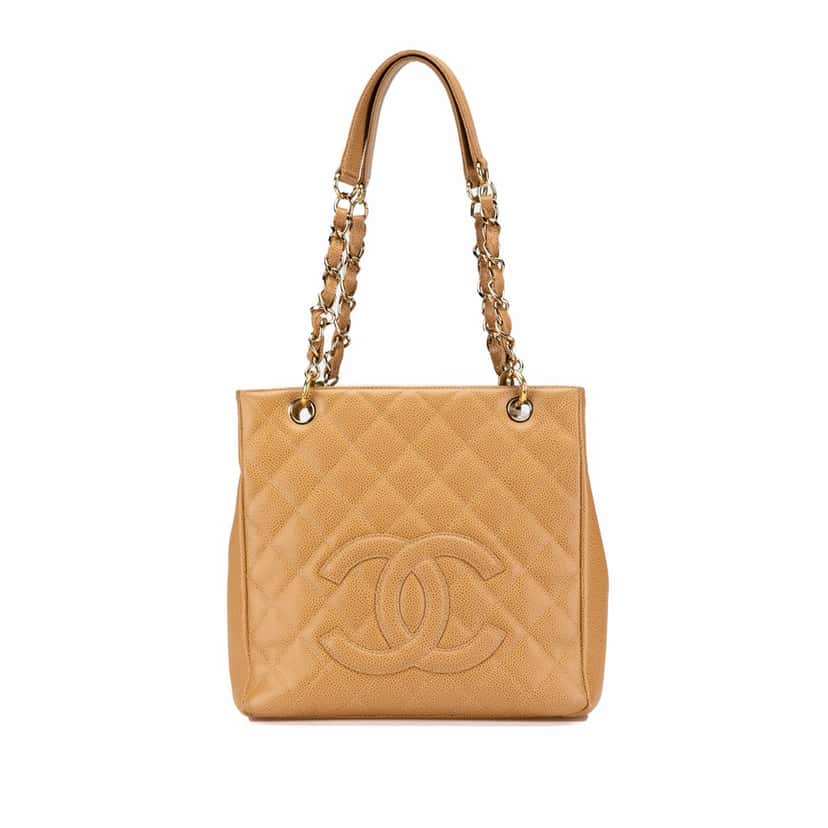 Chanel Caviar Petite Shopping Tote Brown Leather Good condition - Front View