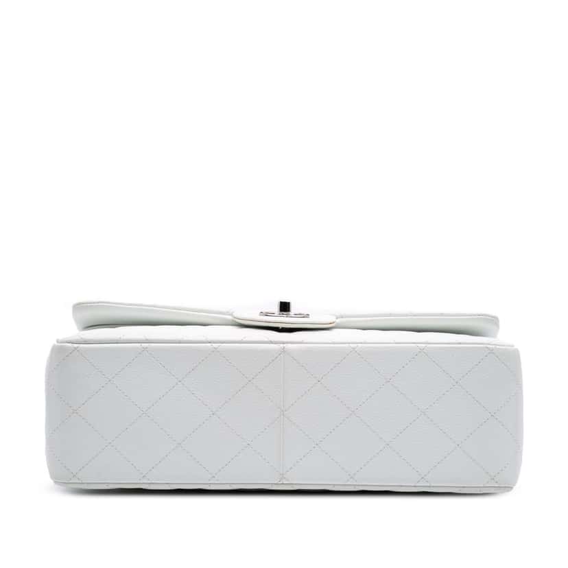 Chanel Jumbo Classic Caviar Double Flap White Leather Good condition - Inside View