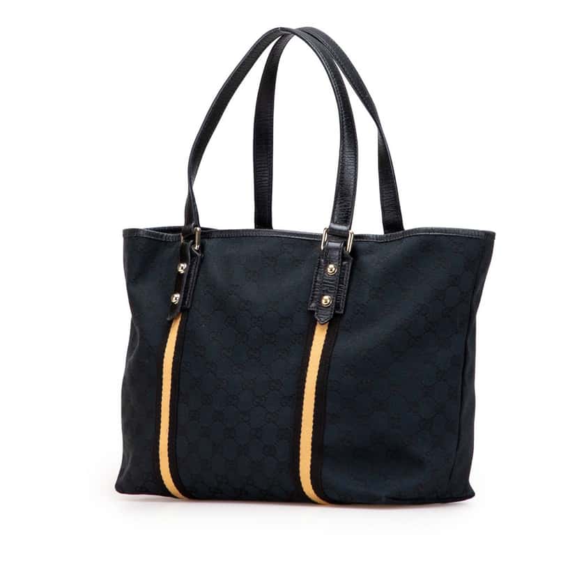 Gucci Large GG Canvas Jolicoeur Tote Black Canvas Very good condition - Back View