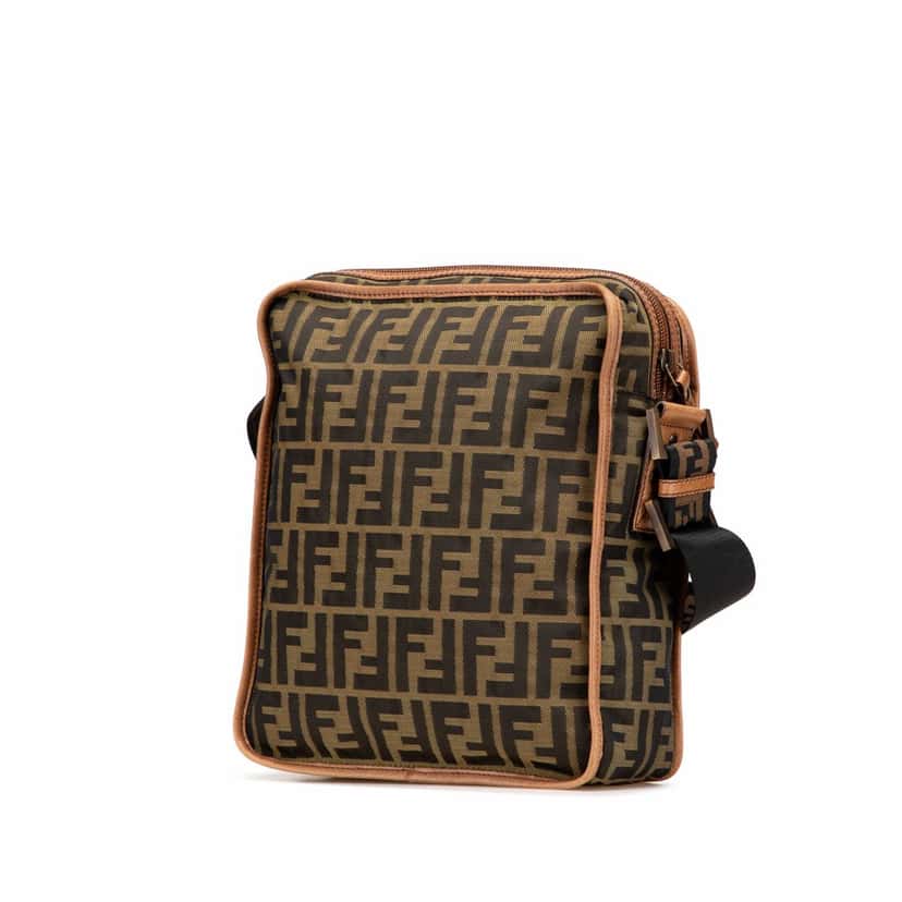 Fendi Zucca Canvas Crossbody Brown Canvas Good condition - Back View