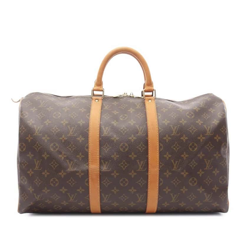 Louis Vuitton Monogram Keepall 50 Brown Canvas Good condition - Front View