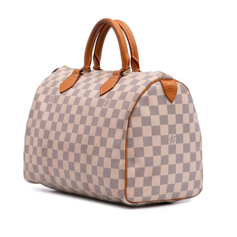 Louis Vuitton Damier Azur Speedy 30 White Canvas Good condition - Back View