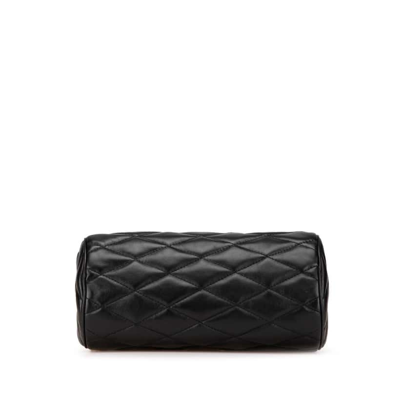 Saint Laurent Small Quilted Lambskin Sade Tube Bag Black Leather Good condition - Inside View
