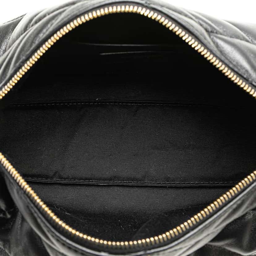 Saint Laurent Small Quilted Lambskin Sade Tube Bag Black Leather Good condition - Model View