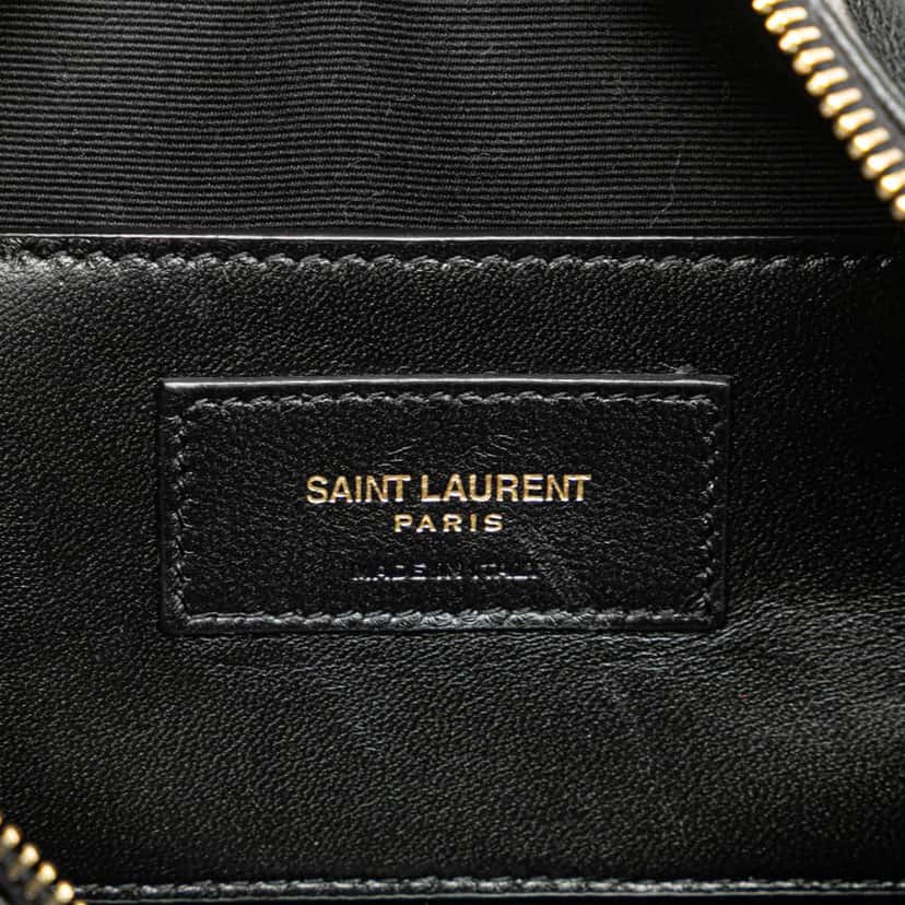 Saint Laurent Small Quilted Lambskin Sade Tube Bag Black Leather Good condition - Box View
