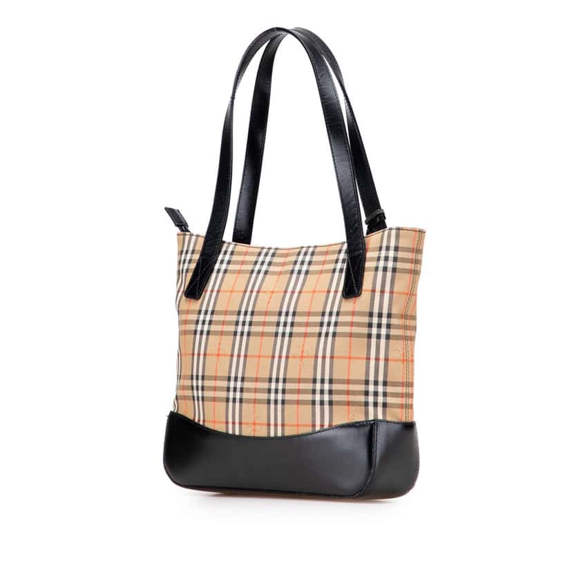 Burberry Haymarket Check Canvas Shoulder Bag Brown Canvas Good condition - Back View