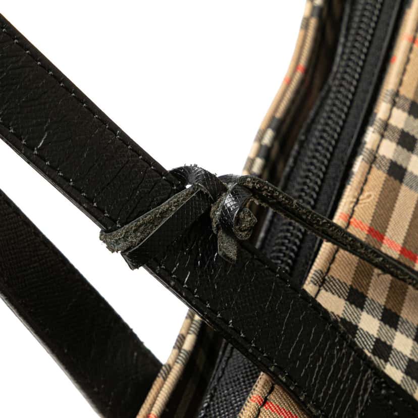 Burberry Haymarket Check Canvas Shoulder Bag Brown Canvas Good condition - Box View