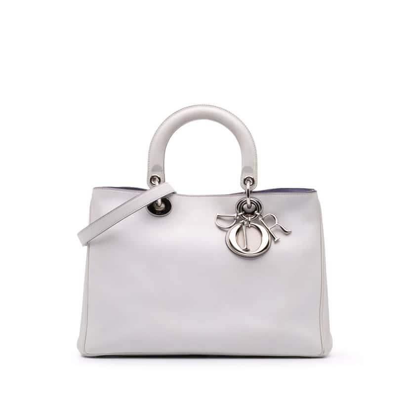 Dior Medium Leather Diorissimo Satchel Purple Leather Good condition - Front View