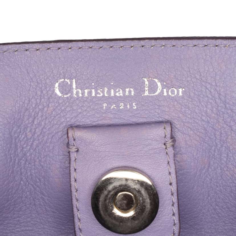 Dior Medium Leather Diorissimo Satchel Purple Leather Good condition - Box View