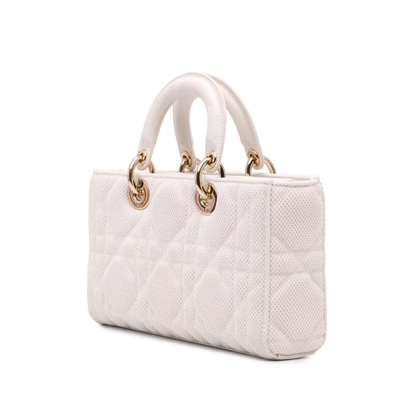Dior Medium Technical Fabric Macrocannage Lady D Joy White Good condition - Back View