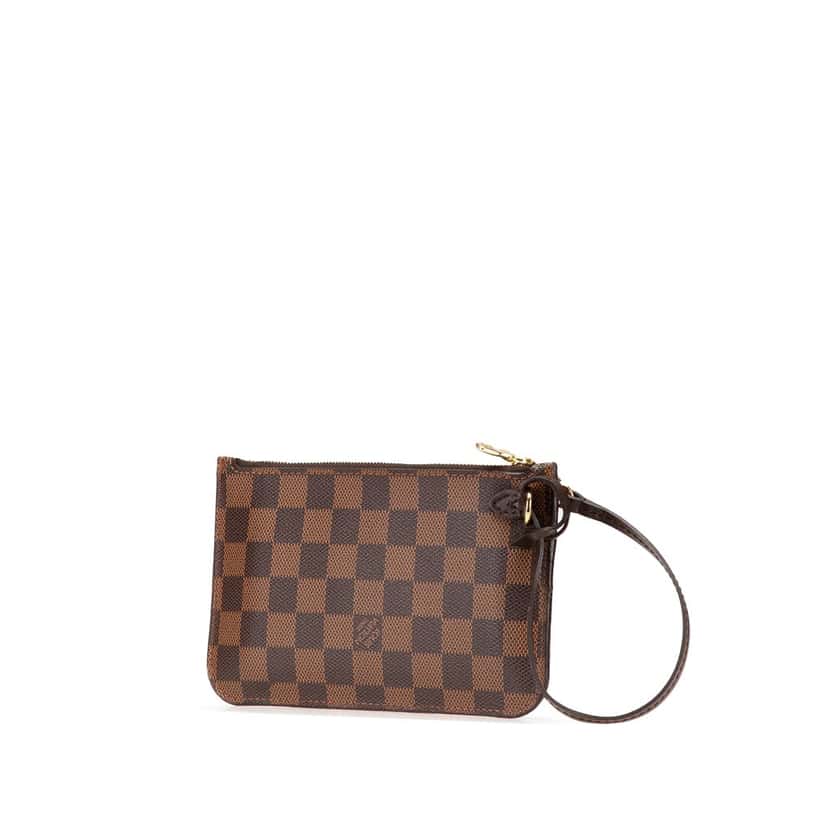 Louis Vuitton Damier Ebene Neverfull PM Pouch Brown Canvas Good condition - Back View