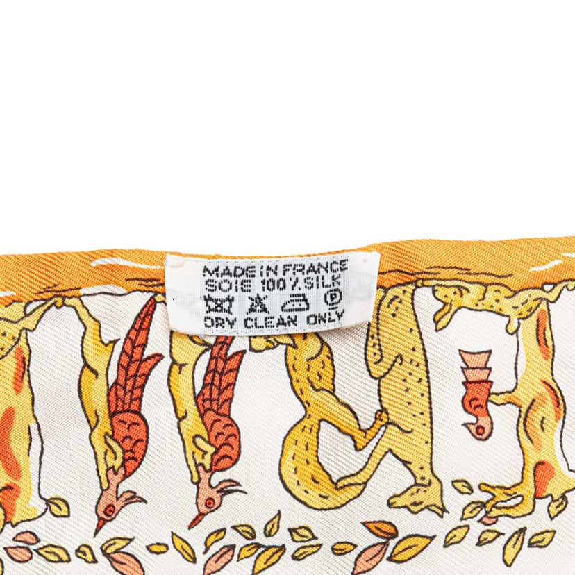 Hermès Alphabet Twilly Silk Scarf White Silk Very good condition - Inside View