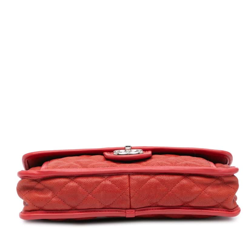 Chanel Medium Caviar French Riviera Flap Red Leather Good condition - Inside View