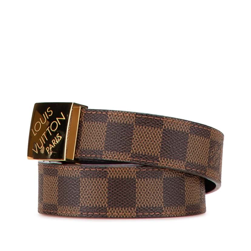 Louis Vuitton Damier Ebene Ceinture Belt Brown Canvas Good condition - Back View