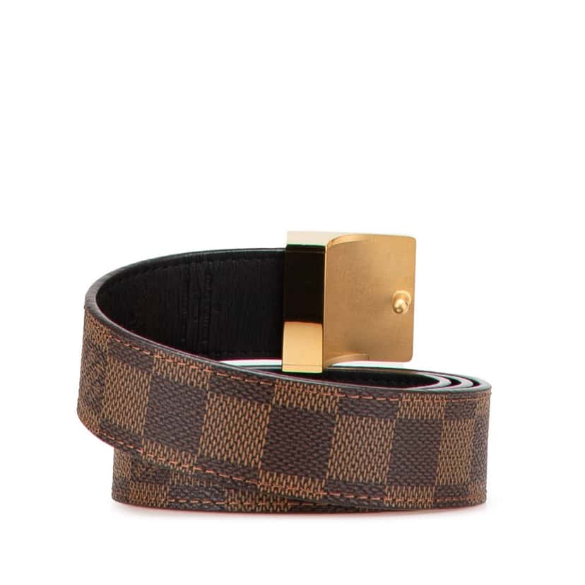 Louis Vuitton Damier Ebene Ceinture Belt Brown Canvas Good condition - Inside View