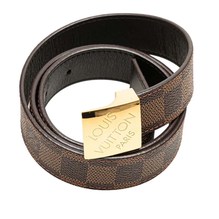Louis Vuitton Damier Ebene Ceinture Belt Brown Canvas Good condition - Box View
