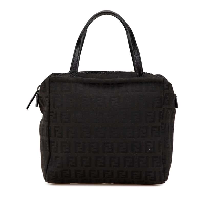 Fendi Mini Zucchino Canvas Handbag Black Canvas Good condition - Front View