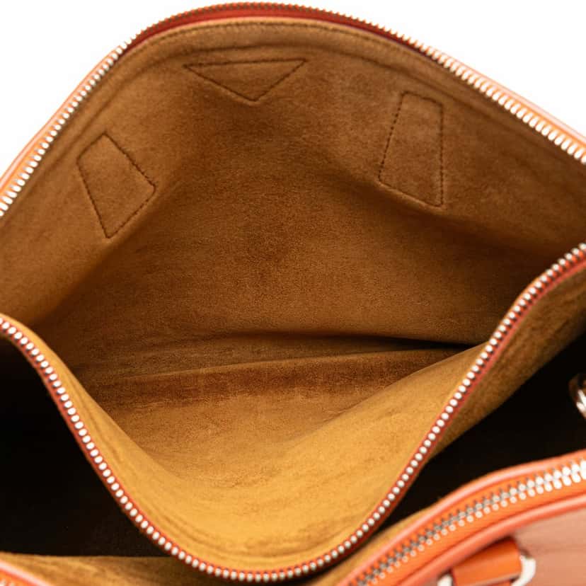 Prada Medium Soft Calf Galleria Double Zip Tote Orange Leather Good condition - Box View