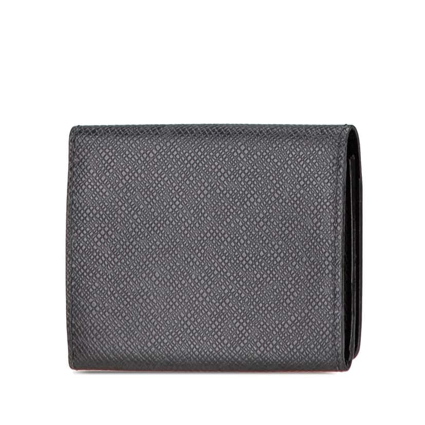 Louis Vuitton Taiga Business Card Holder Black Leather Good condition - Back View