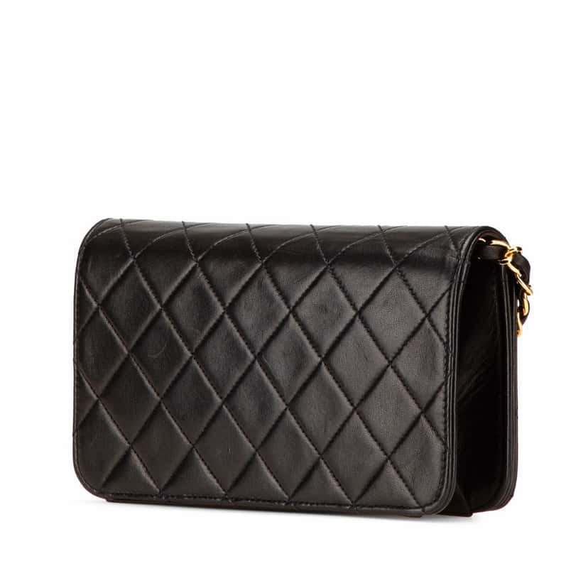 Chanel Mini CC Quilted Lambskin Full Flap Black Leather Good condition - Back View