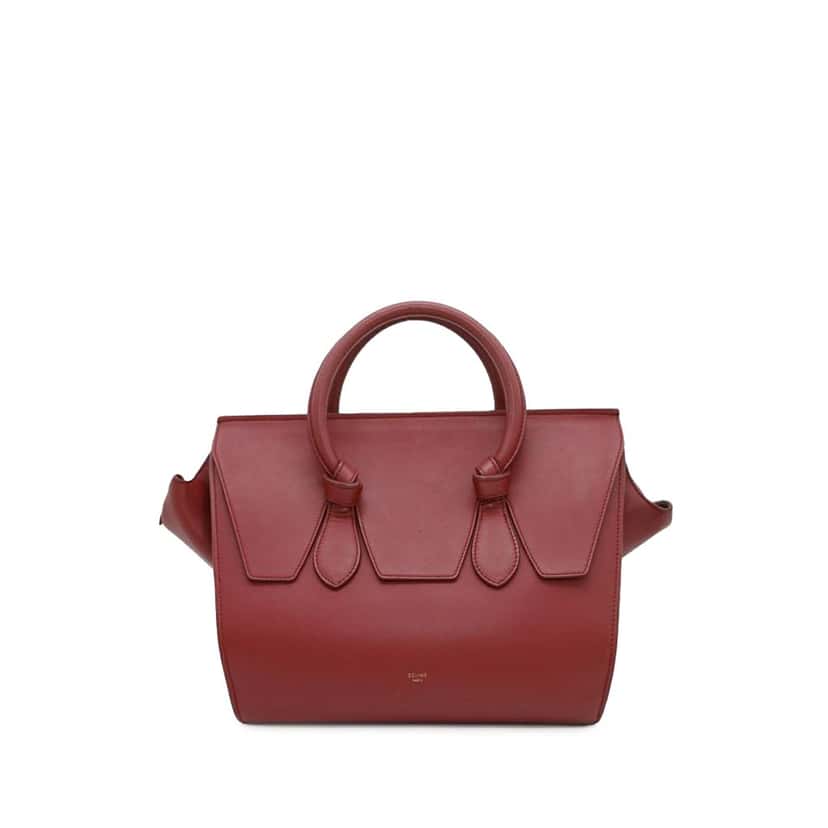Celine Small Smooth Calfskin Tie Knot Handbag Red Leather Good condition - Front View