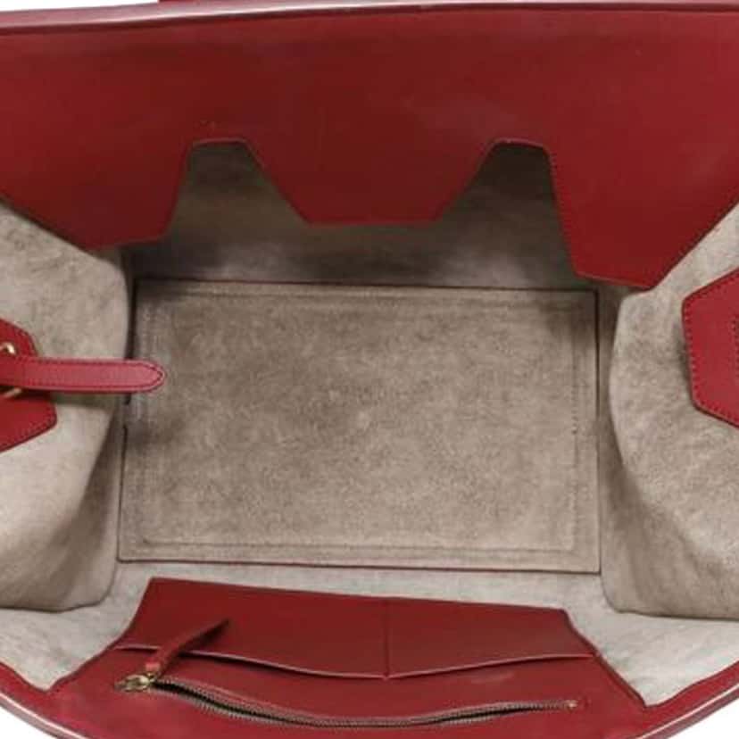 Celine Small Smooth Calfskin Tie Knot Handbag Red Leather Good condition - Model View