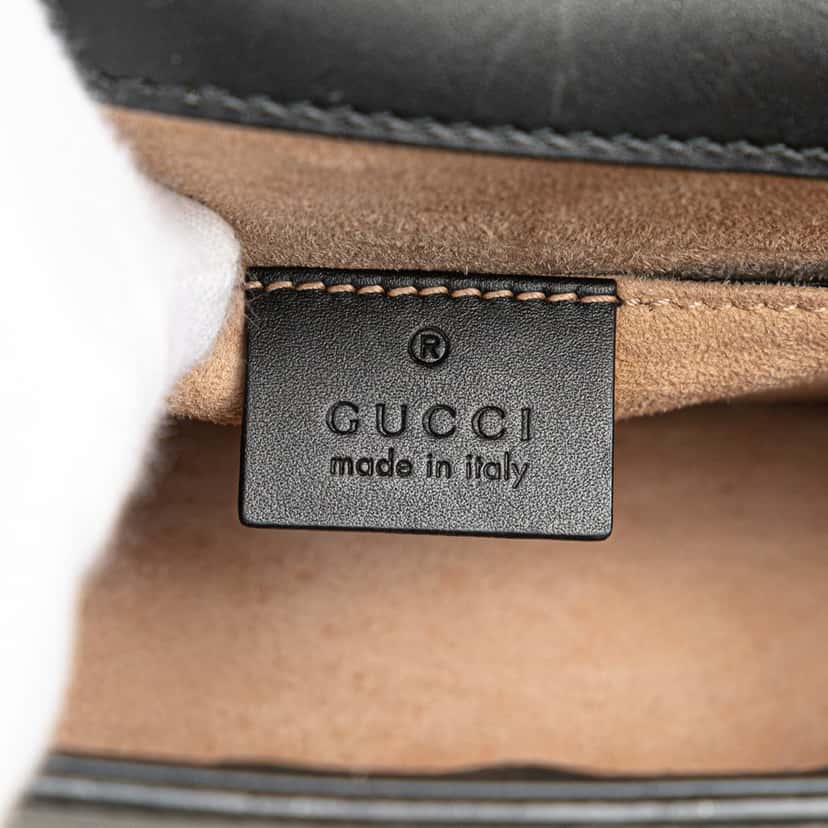 Gucci Mini Leather Web Sylvie Chain Crossbody Black Leather Good condition - Box View