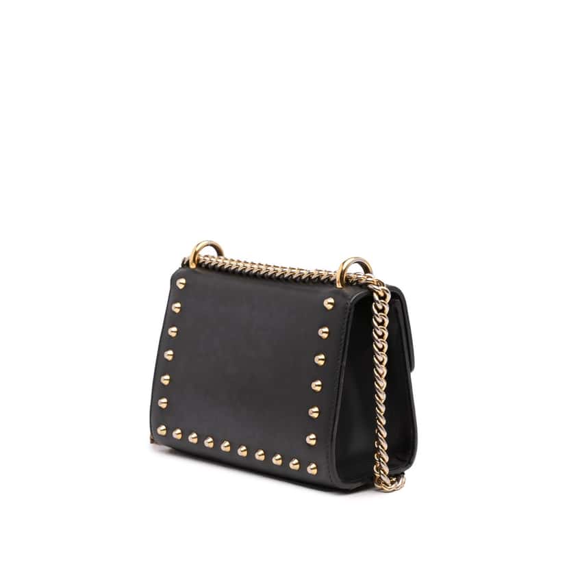 Gucci Small Pearl Studded Leather Padlock Crossbody Black Leather Good condition - Back View