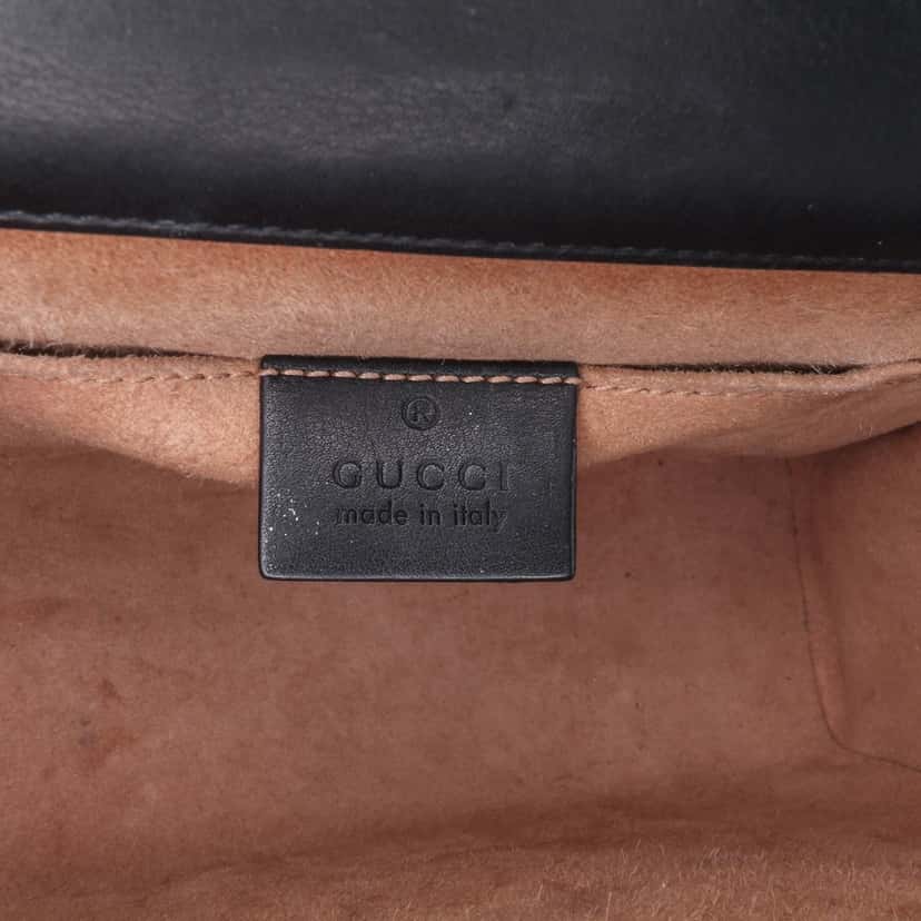 Gucci Small Pearl Studded Leather Padlock Crossbody Black Leather Good condition - Box View