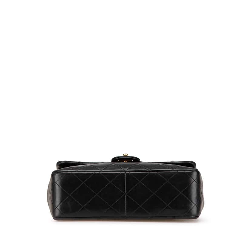 Chanel Mini Square Quilted Lambskin Single Flap Black Leather Good condition - Inside View